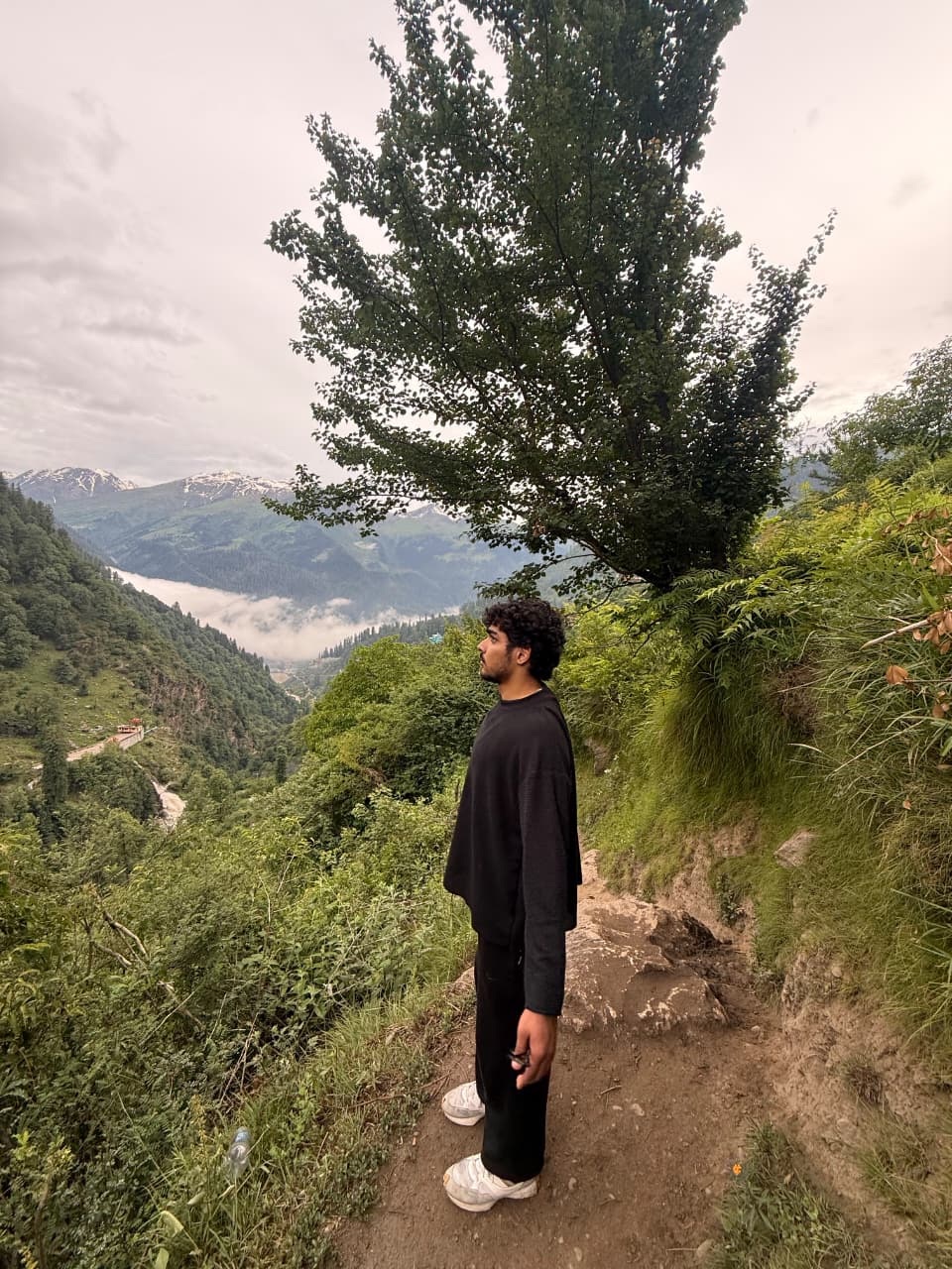 Dev on a hillside trail