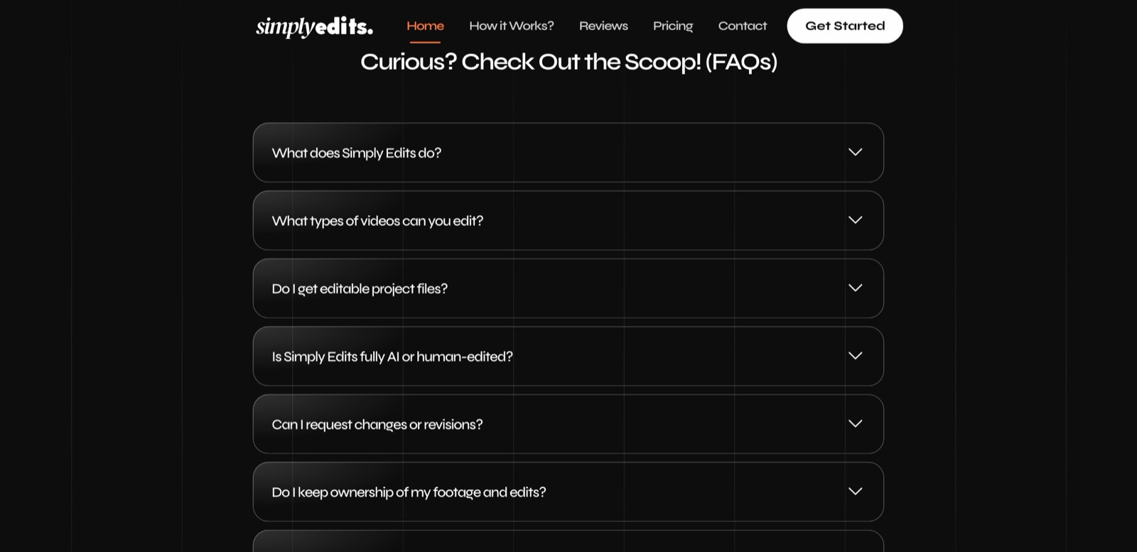 FAQ section